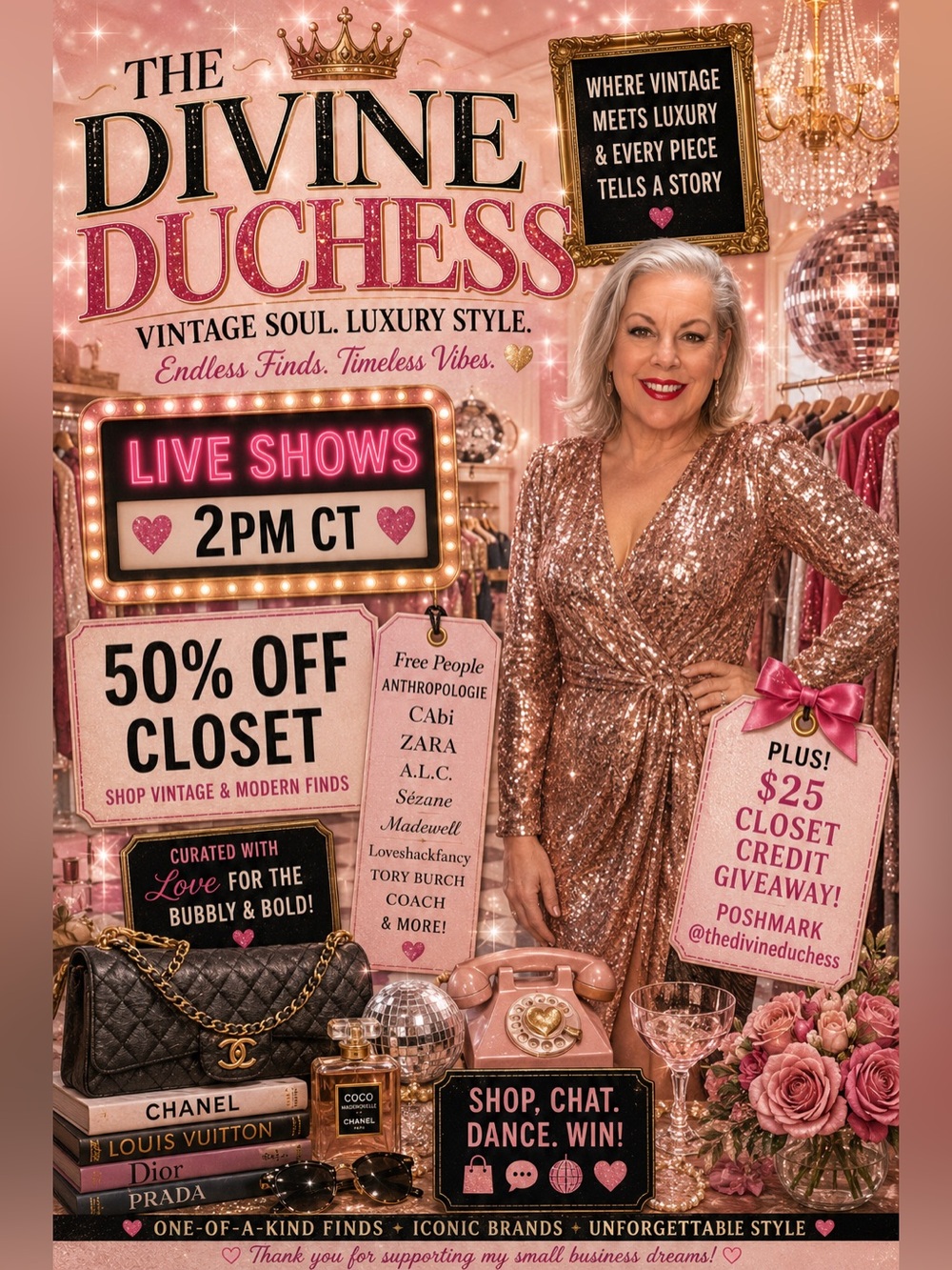 Divine Duchess LIVE at 2pm ct New Arrivals + 50% Off closet - Picture 1 of 16